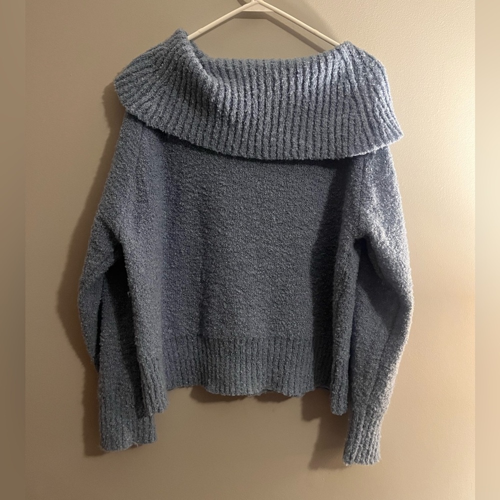 Princess Polly Cozy Blue Cowl Neck Sweater Size Medium/Large
